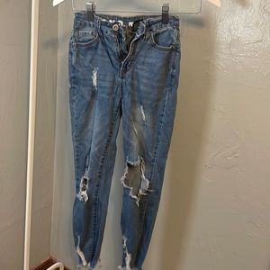 High rise skinny jeans
